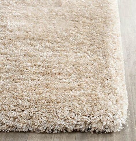 SAFAVIEH South Beach Shag Collection Area Rug - 8' x 10', Champagne, Handmade, 1.8-inch Thick Ideal for High Traffic Areas in Living Room, Bedroom (SBS562C) in Saudi Arabia
