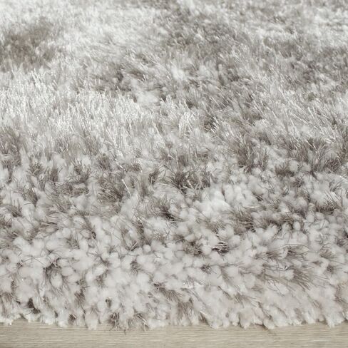 SAFAVIEH South Beach Shag Collection Area Rug - 8' x 10', Champagne, Handmade, 1.8-inch Thick Ideal for High Traffic Areas in Living Room, Bedroom (SBS562C) in Saudi Arabia