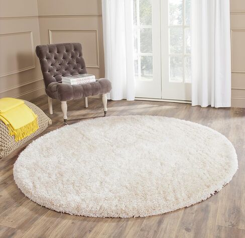 SAFAVIEH South Beach Shag Collection Area Rug - 8' x 10', Champagne, Handmade, 1.8-inch Thick Ideal for High Traffic Areas in Living Room, Bedroom (SBS562C) in Saudi Arabia