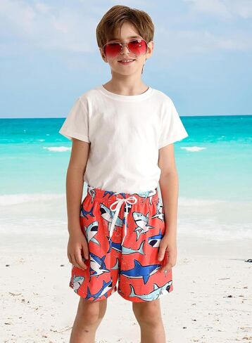 XiaoMoSha Boys Swim Trunks with Compression Liner Teen Kids Swim Shorts Quick Dry Toddler Beach Swimsuit 4-16 Years in Saudi Arabia