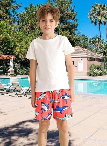 XiaoMoSha Boys Swim Trunks with Compression Liner Teen Kids Swim Shorts Quick Dry Toddler Beach Swimsuit 4-16 Years in Saudi Arabia