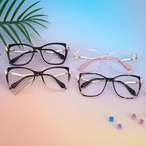 Zeelool Fashion Cat Eye Glasses Frame for Women with Non-prescription HD Clear Lens JGX278890 in Saudi Arabia