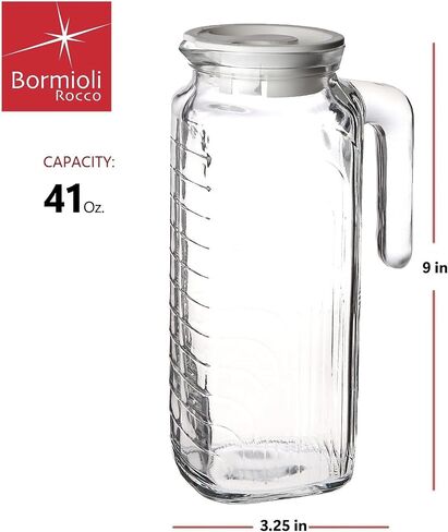 Bormioli Rocco Gelo Jug with Red Lid, 41-Ounce in Saudi Arabia
