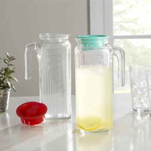 Bormioli Rocco Gelo Jug with Red Lid, 41-Ounce in Saudi Arabia
