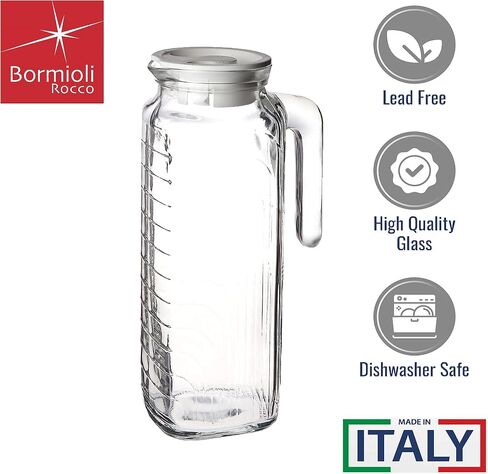 Bormioli Rocco Gelo Jug with Red Lid, 41-Ounce in Saudi Arabia