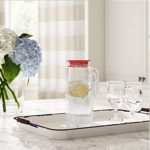 Bormioli Rocco Gelo Jug with Red Lid, 41-Ounce in Saudi Arabia