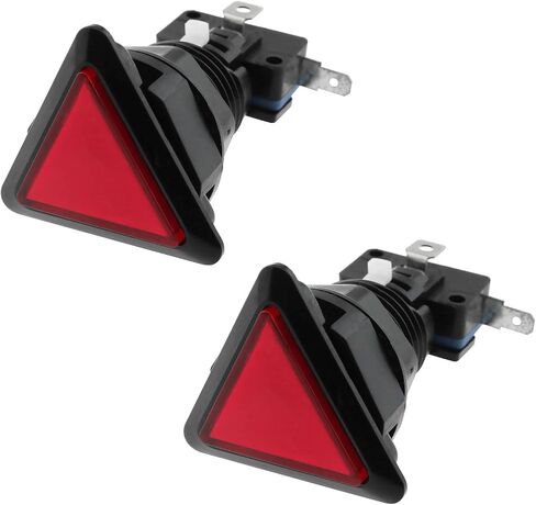 E-outstanding 2Sets Triangle 39mm Game Push Button LED Illuminated Push Button Switch with Micro Switch for Arcade Video Games, Red in Saudi Arabia