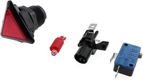 E-outstanding 2Sets Triangle 39mm Game Push Button LED Illuminated Push Button Switch with Micro Switch for Arcade Video Games, Red in Saudi Arabia