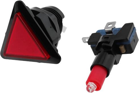 E-outstanding 2Sets Triangle 39mm Game Push Button LED Illuminated Push Button Switch with Micro Switch for Arcade Video Games, Red in Saudi Arabia