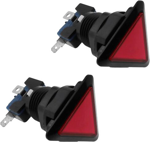 E-outstanding 2Sets Triangle 39mm Game Push Button LED Illuminated Push Button Switch with Micro Switch for Arcade Video Games, Red in Saudi Arabia