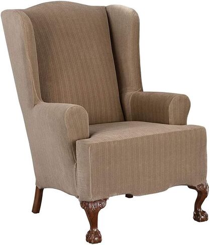 غطاء من قطعة واحدة للكرسي على شكل حرف T من SureFit، مناسب للشكل، بوليستر/ألياف لدنة، يمكن غسله في الغسالة، لون رمادي داكن in Kuwait