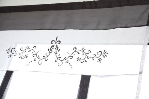 ZebraSmile Lifable Voile Floral Bowknot Ribbon Tie Up Roman Curtain Rod Pocket Curtain Balloon Curtain Semi Sheer Kitchen Balloon Window Curtain, Cartoon, 24 x 47.5 Inch, Gray in Saudi Arabia