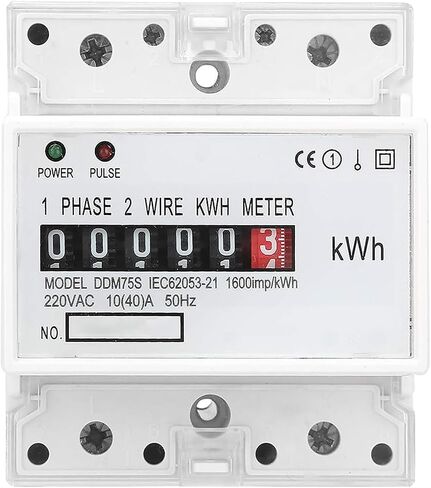 Electric Meter, Single Phase 4P LED DIN-Rail Electricity Power Consumption Wattmeter Energy Meter DDM75S 10 to 40A Digital Display in Saudi Arabia