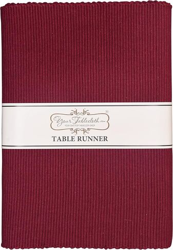 Yourtablecloth Cotton Ribbed Table Runner (Black, 13 x 72) in Saudi Arabia