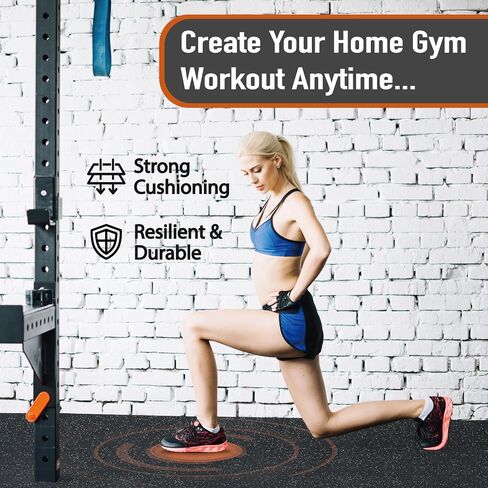 0.79in Thick 48 Sq Ft Exercise Equipment Mats, 12 Tiles Upgraded Rubber Top with High Density EVA Foam, Large Interlocking Puzzle Gym Flooring for Home Gym, Heavy Weight Workout,Black & White in Saudi Arabia
