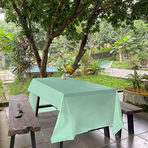 ANECO 100% Compostable Tablecloths for Rectangle Tables (54''x108'', 3 Count) - White Disposable Rectangular Tablecloth - Anti-Plastic Table Cover for Outdoor, Party, Picnic, Wedding in Saudi Arabia