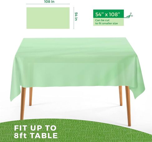 ANECO 100% Compostable Tablecloths for Rectangle Tables (54''x108'', 3 Count) - White Disposable Rectangular Tablecloth - Anti-Plastic Table Cover for Outdoor, Party, Picnic, Wedding in Saudi Arabia