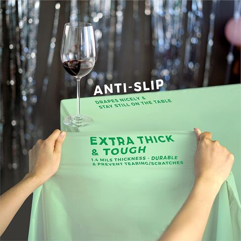 ANECO 100% Compostable Tablecloths for Rectangle Tables (54''x108'', 3 Count) - White Disposable Rectangular Tablecloth - Anti-Plastic Table Cover for Outdoor, Party, Picnic, Wedding in Saudi Arabia