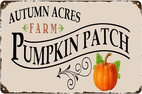 Autumn Acres Farm Pumpkin Patch Tin Sign Retro Vintage Kitchen Signs Farm Decorative Country Home Decor 8X12Inch in Saudi Arabia