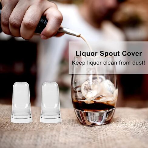 WAFJAMF 24 Pcs Stainless Steel Liquor Pour Spouts Set, Liquor Bottle Pourers with Rubber Dust Caps for Pours Liquid, Olive Oil, Wine, Vinegar (Gold-24 Pack) in Saudi Arabia