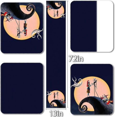 Vohado The Nightmare Before Christmas Table Runner Halloween Jack and Sally زينة الحفلات غرفة الطعام ديكور طاولة المطبخ المنزلي in Kuwait