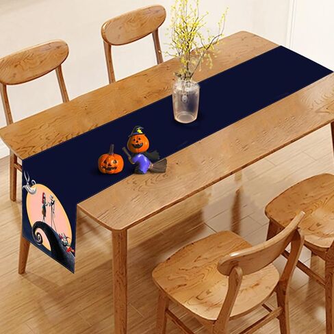 Vohado The Nightmare Before Christmas Table Runner Halloween Jack and Sally زينة الحفلات غرفة الطعام ديكور طاولة المطبخ المنزلي in Kuwait
