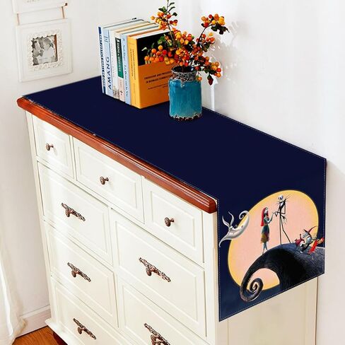 Vohado The Nightmare Before Christmas Table Runner Halloween Jack and Sally زينة الحفلات غرفة الطعام ديكور طاولة المطبخ المنزلي in Kuwait