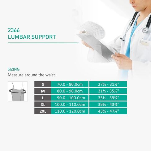OPPO 2366 دعامة ظهر عالية لدعم أسفل الظهر مع دعامات مرنة - للرجال والنساء لآلام أسفل الظهر، وعرق النسا، والجنف، والقرص المنفتق (رمادي، متوسط) in Kuwait