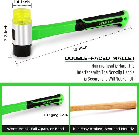 سوان ليك 50 قطعة من أدوات الأرضيات المصفحة | طقم تركيب الأرضيات الخشبية المصفحة مع 44 فواصل | مطرقة مقبض من الألياف الزجاجية | قضيب سحب عالي التحمل وكتلة التنصت | مقياس كفاف. in Kuwait