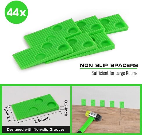 سوان ليك 50 قطعة من أدوات الأرضيات المصفحة | طقم تركيب الأرضيات الخشبية المصفحة مع 44 فواصل | مطرقة مقبض من الألياف الزجاجية | قضيب سحب عالي التحمل وكتلة التنصت | مقياس كفاف. in Kuwait