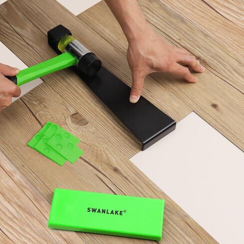 سوان ليك 50 قطعة من أدوات الأرضيات المصفحة | طقم تركيب الأرضيات الخشبية المصفحة مع 44 فواصل | مطرقة مقبض من الألياف الزجاجية | قضيب سحب عالي التحمل وكتلة التنصت | مقياس كفاف. in Kuwait
