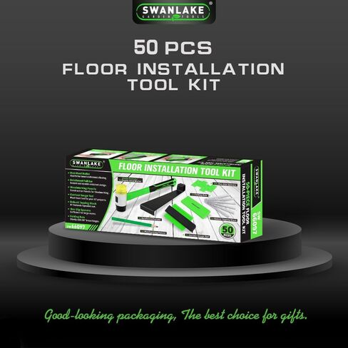 سوان ليك 50 قطعة من أدوات الأرضيات المصفحة | طقم تركيب الأرضيات الخشبية المصفحة مع 44 فواصل | مطرقة مقبض من الألياف الزجاجية | قضيب سحب عالي التحمل وكتلة التنصت | مقياس كفاف. in Kuwait