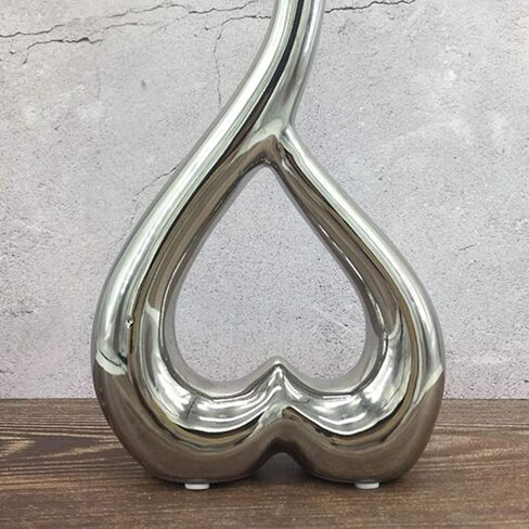 Anding Love Ceramic Art Vase 10 inch High Gold, Silver, Red, Black, White, Home Office, Decoration Choose The Ideal Wedding Special Occasion (LYY02 Silver) in Kuwait