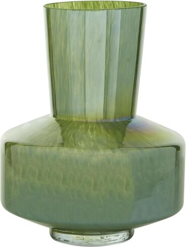 The Novogratz Glass Decorative Vase Centerpiece Vase, Flower Vase for Home Decoration 11" x 10" x 12", Green in Saudi Arabia
