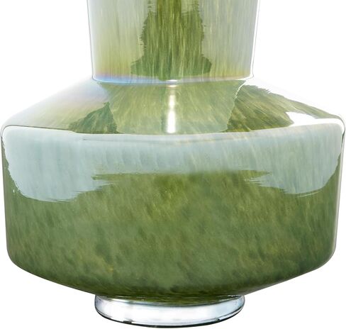The Novogratz Glass Decorative Vase Centerpiece Vase, Flower Vase for Home Decoration 11" x 10" x 12", Green in Saudi Arabia