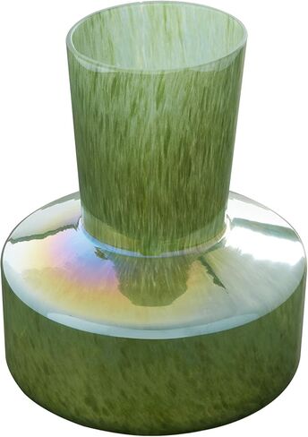 The Novogratz Glass Decorative Vase Centerpiece Vase, Flower Vase for Home Decoration 11" x 10" x 12", Green in Saudi Arabia