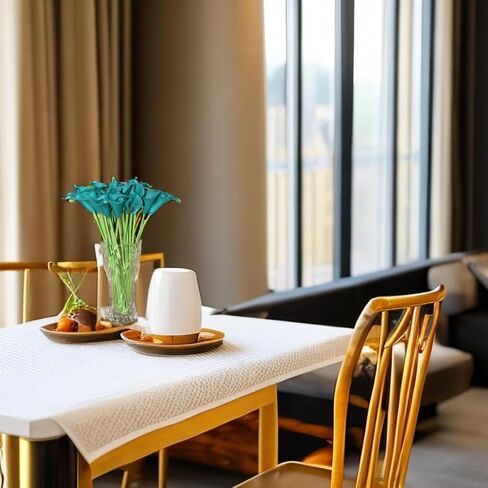 10 Heads Mini Calla Lily Bridal Wedding Bouquet Real Touch Flower Bouquets (blue white) in Kuwait