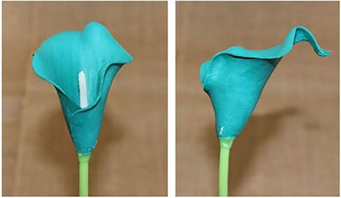 10 Heads Mini Calla Lily Bridal Wedding Bouquet Real Touch Flower Bouquets (blue white) in Kuwait