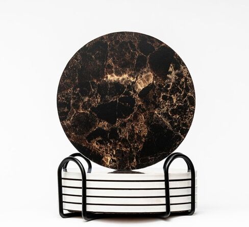 Solid Wooden Coasters for Drinks with Holder,Coasters for Coffee Table,4 Pcs Coaster, Office Decor,Tabletop Protection for Any Table Type,4 Inches in Saudi Arabia