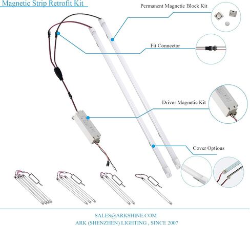 4FT LED Retrofit Kit,24W Magnetic LED Troffer Retrofit Kit 2x4 FT,3600LM,5000K Daylight White, T8 T10 T12 Fluorescent Replacement, NOT Dimmable, 1 Driver 2 Tubes Per Kit in Saudi Arabia