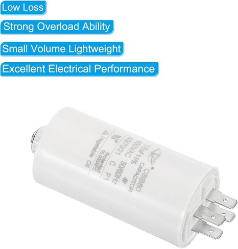 PATIKIL CBB60 12uF Running Capacitor, AC 450V 4 Pins 50/60Hz Cylinder Bottom with Screw 65x34mm for Air Compressor,Cleaning Machine Motor Star in Saudi Arabia