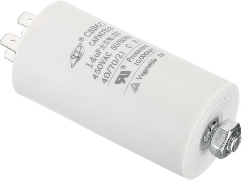 PATIKIL CBB60 12uF Running Capacitor, AC 450V 4 Pins 50/60Hz Cylinder Bottom with Screw 65x34mm for Air Compressor,Cleaning Machine Motor Star in Saudi Arabia