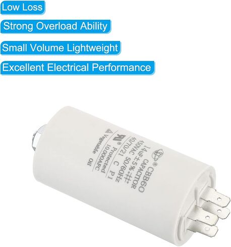 PATIKIL CBB60 12uF Running Capacitor, AC 450V 4 Pins 50/60Hz Cylinder Bottom with Screw 65x34mm for Air Compressor,Cleaning Machine Motor Star in Saudi Arabia