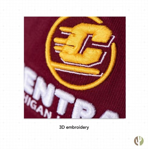 قبعة بيسبول جامعة CMU Chippewas ذات حافة مطرزة من Desert Cactus Central Michigan، حزام قماش قابل للتعديل للبالغين (النمط B) أحمر in Saudi Arabia