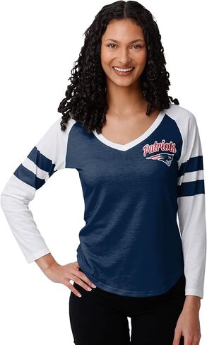 FOCO Womens NFL Team Logo Ladies Fashion Raglan Top Shirt in Saudi Arabia