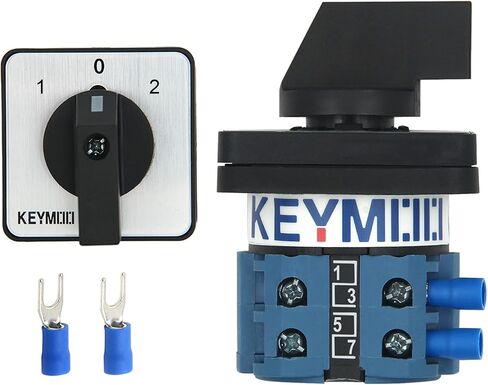 مفتاح تحويل دوار KEYMOO 20A، 3 مواضع 2 مراحل 8 محطات، مفتاح محدد عالمي ON-Off-ON 2-Way، مفتاح Cam 20/D202.2 in Saudi Arabia