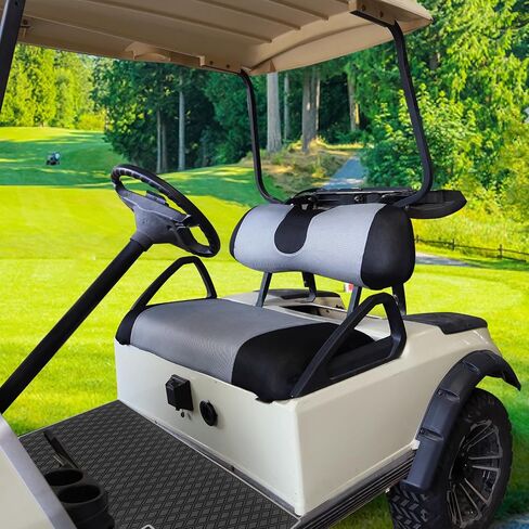 Golf Cart Seat Cover for Club Car, EZGO, Yamaha, Large Breathable Bench Seat Covers, Washable Polyester Mesh Cloth without Logo-Beige Yellow&Black in Saudi Arabia