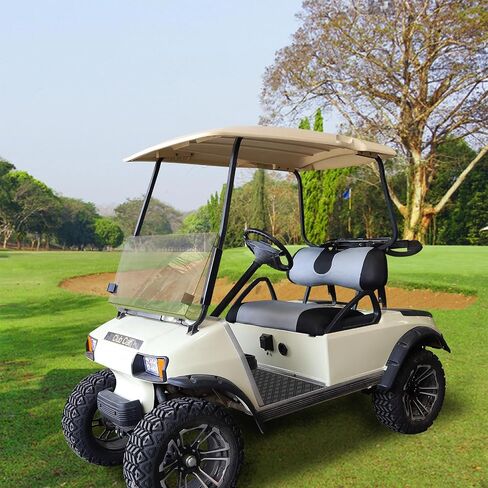 Golf Cart Seat Cover for Club Car, EZGO, Yamaha, Large Breathable Bench Seat Covers, Washable Polyester Mesh Cloth without Logo-Beige Yellow&Black in Saudi Arabia
