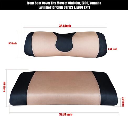 Golf Cart Seat Cover for Club Car, EZGO, Yamaha, Large Breathable Bench Seat Covers, Washable Polyester Mesh Cloth without Logo-Beige Yellow&Black in Saudi Arabia