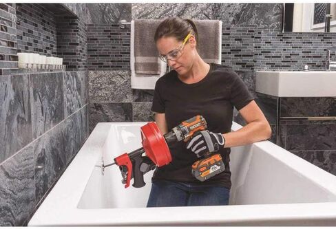 RIDGID 57043 Power Spin+ 1/4" x 25' Hybrid Drain Cleaning Machine Snake Auger with AUTOFEED, Manual or Cordless Drill Operated Drain Cleaner with MAXCORE Cable in Saudi Arabia